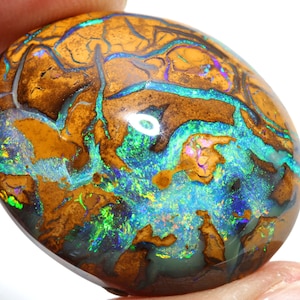 Super Rare Fiery Australian Opal Polished Oval Yowah Opal Nut Pendant Ring Cabochon Gemstone AOH-3514