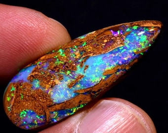 Super Gem Australischer Opal Polierter Boulder Pipe Opal Anhänger Ring Cabochon Edelstein AOH-4998