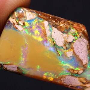 Gem Fire Natural Australian Polished Boulder Pipe Opal Cabochon Pendant Ring Stone