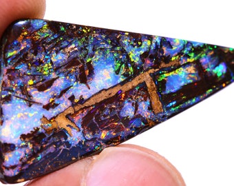 Ultra Rare Gem Collector&#39;s Australian Polished Yowah Boulder Opal Wood Fossil Pendant Cabochon Gemstone AOH-1285