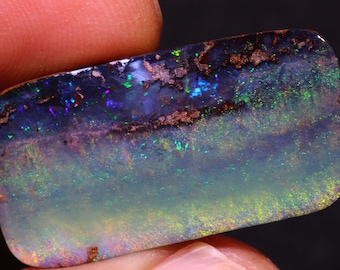 Bright Fiery Natural Boulder Opal Polished Pendant Ring Cabochon Stone 25.40 carats