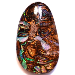Australisk opal polerad Koroit stenblock opal hänge ring cabochon ädelsten AOH-5428