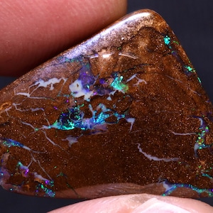 Gem Grade Australian Opal Polished Koroit Boulder Opal Pendant Ring Cabochon Gemstone AOH-2747