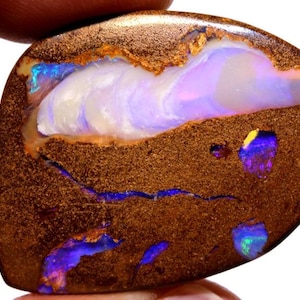 Fantastisk naturlig australisk opal med polerad stenblockrörsopal, cabochonsten AOH-816