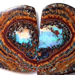 Australian Opal Polished Rare Collectors Yowah Boulder Opal Nut Polished Pair