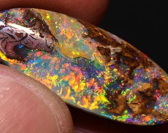 Rare Red Australian Opal Polished Yowah Boulder Opal Oval Pendant Ring Cabochon Gemstone AOH-3960