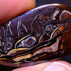 Gem Grade Australian Opal Polished Koroit Boulder Opal Pendant Ring Cabochon Gemstone AOH-2739