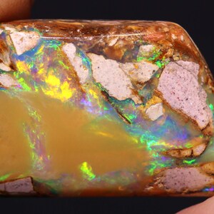 Gem Fire Natural Australian Polished Boulder Pipe Opal Cabochon Pendant Ring Stone