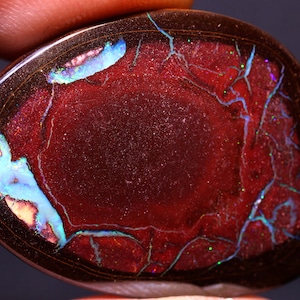 Gem Grade Australian Opal Polished Koroit Boulder Opal Pendant Ring Cabochon Gemstone AOH-2737