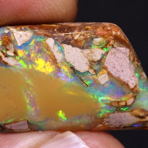 Gem Fire Natural Australian Polished Boulder Pipe Opal Cabochon Pendant Ring Stone