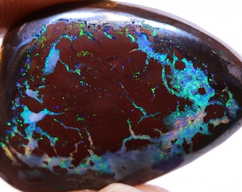 Gem Fire Australian Opal Rub Koroit Boulder Opal Pendant Ring Rough  DO-1401