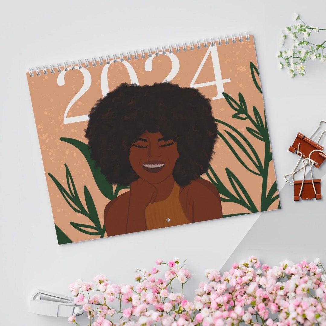 Black Woman 2025 Wall Calendar, Black Girl Calendar,african American