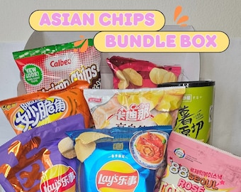 Mystery Exotic Chips Box | Rare Asian Chips | Assorted Japanese Korean Chinese Chips | Exotic Snack Box | Asian Lays Cheetos | Gift Box