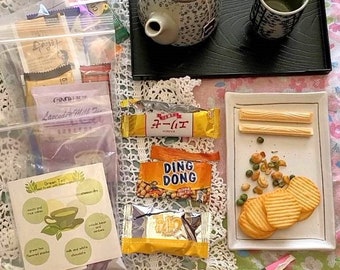 20 pcs Asian Tea with Asian Snacks Set | Asian Tea Gift Box w/ Personalized Card | Tea and Snacks Pairing | Tea Time Tea Samplers and Snacks