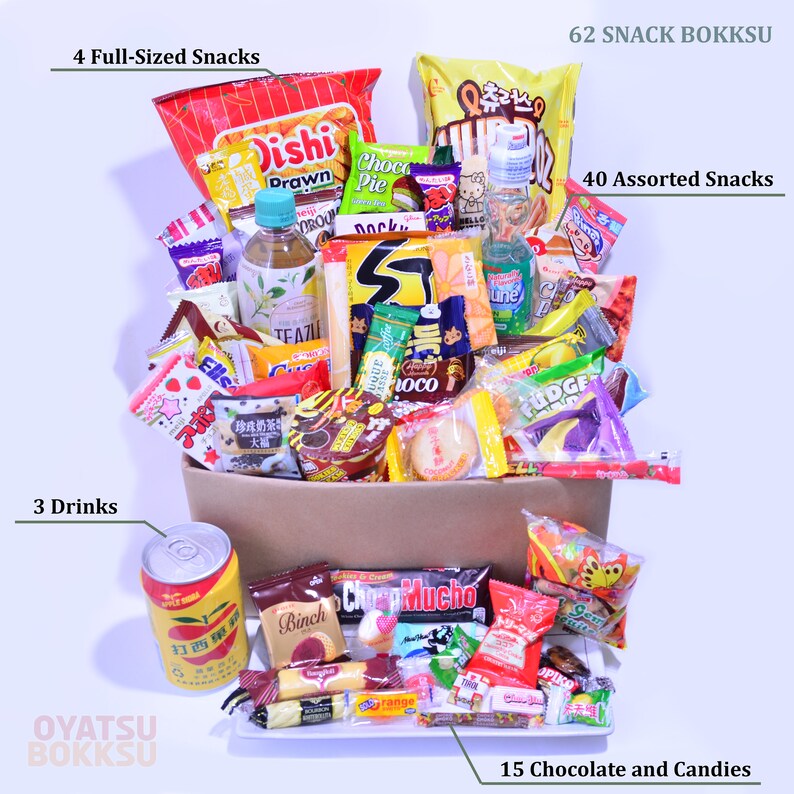 Asian Snack Box Best Value 62pcs Snack Box Drinks & Full Etsy
