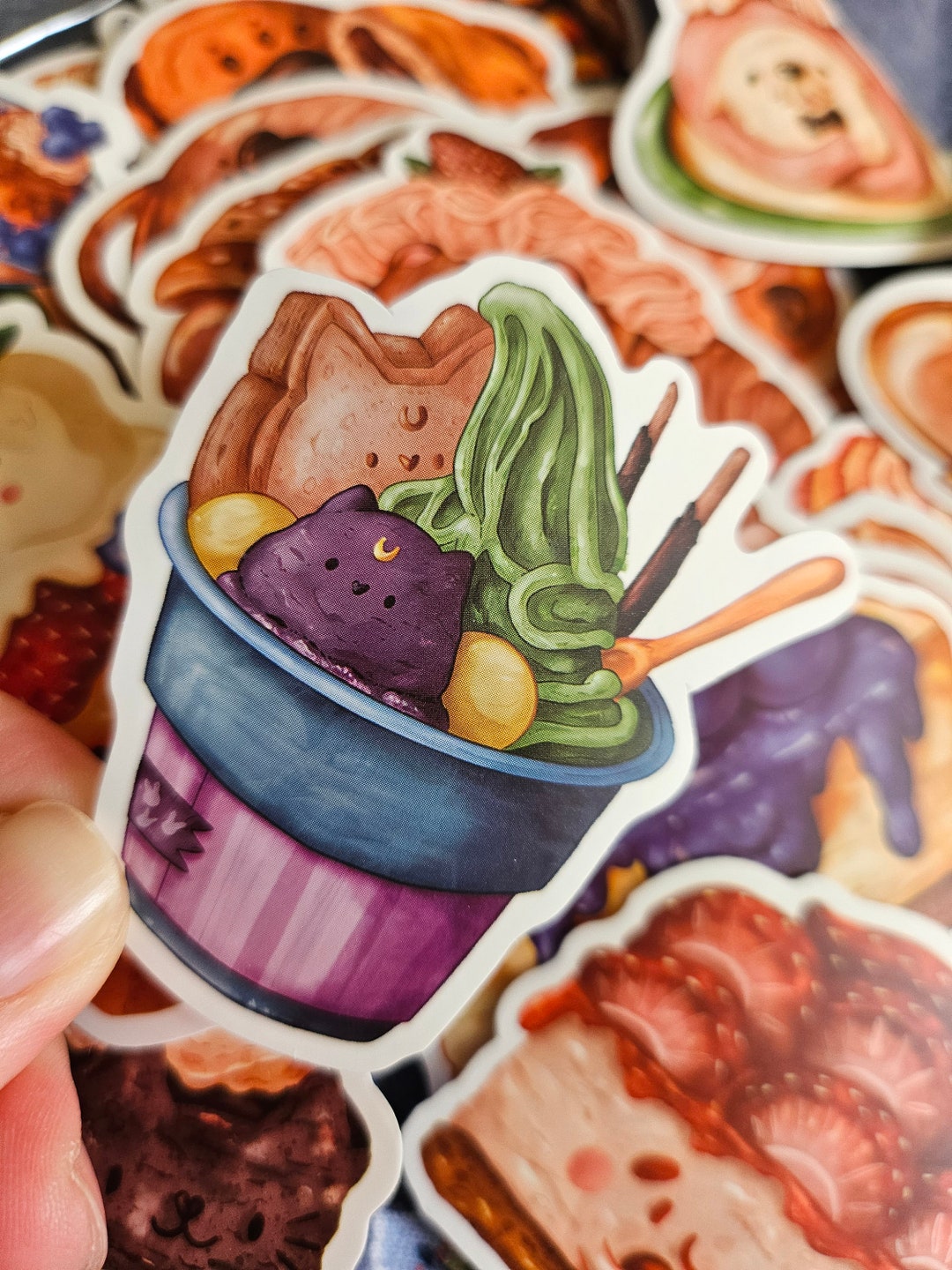 12 Kawaii Food Vinyl Sticker Waterproof for Water Bottles - Etsy