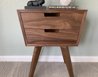 Mid Century Modern Walnut Nightstand