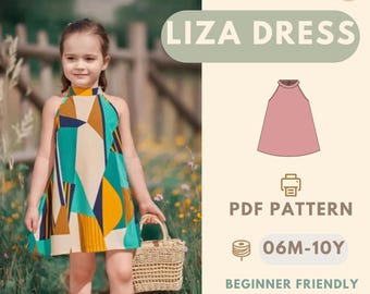 Summer Cute  Vacation Dress sewing pattern, Kids Pattern, Summer Dress Pattern, Beginner Pattern, Sewing Pattern Toddler,Baby Pattern