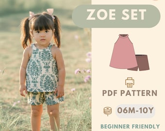 Kids Top and Pants Sewing Pattern PDF, Beginner Friendly Toddler Clothing Pattern Easy DIY Kids Outfit Pattern Top and Pants Pattern for Kid