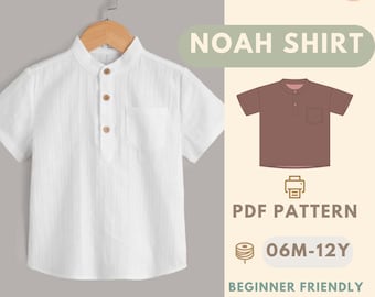 Shirt Sewing Pattern for Kids, Boy's Shirt Pattern, Kids Pattern, PDF Pattern, Beginner Pattern, Sewing Pattern Toddlers, Kids Shirt Pattern