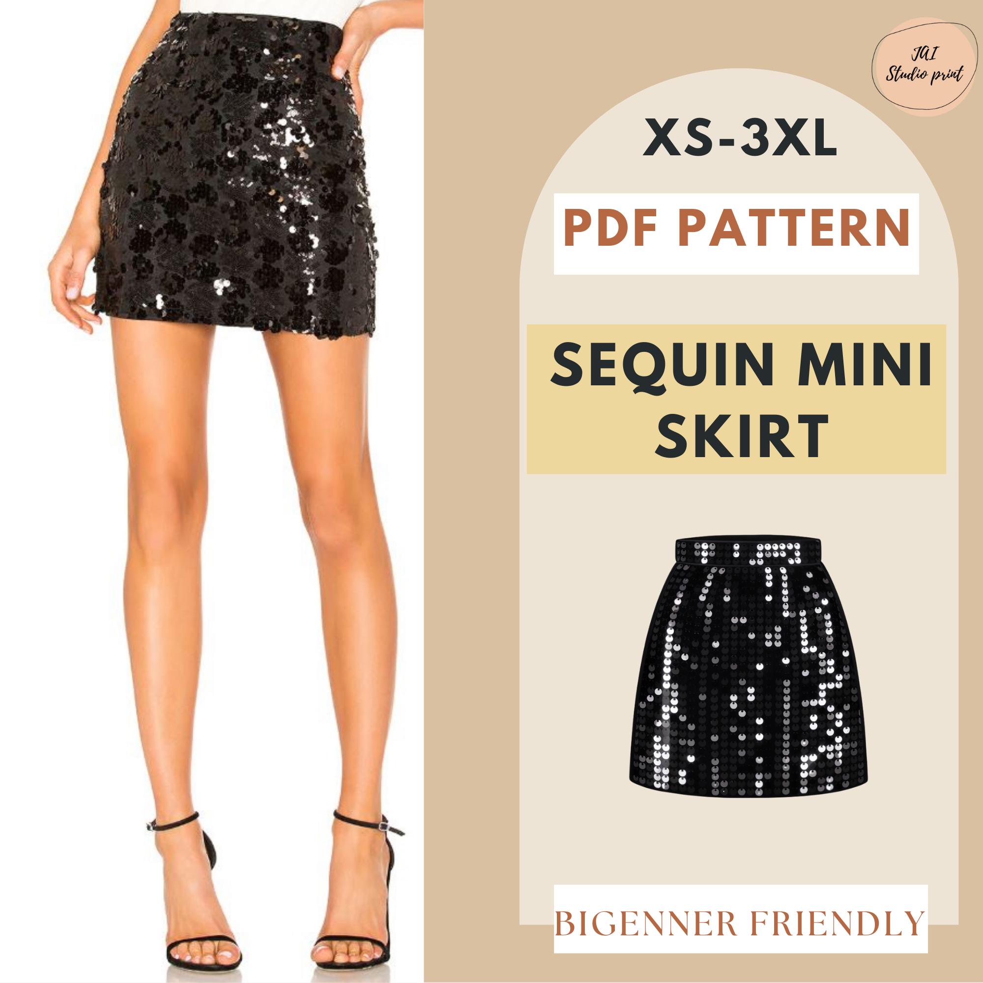 Plus size sequin skirt quilted hot sale