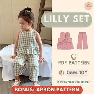 Kids Top and Pants Sewing Pattern PDF, Beginner Friendly Toddler Clothing Pattern Easy DIY Kids Outfit Pattern Top and Pants Pattern for Kid