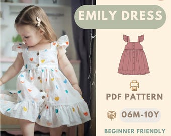 Summer Cute  Vacation Dress sewing pattern, Kids Pattern, Summer Dress Pattern, Beginner Pattern, Sewing Pattern Toddler,Baby Pattern