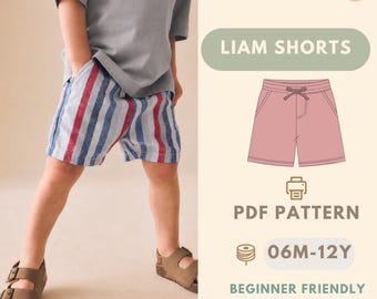 Kinder Shorts Schnittmuster, Shorts Schnittmuster, Kinder Schnittmuster, Schnittmuster, Anfänger Schnittmuster, Schnittmuster Kleinkinder, Baby Schnittmuster
