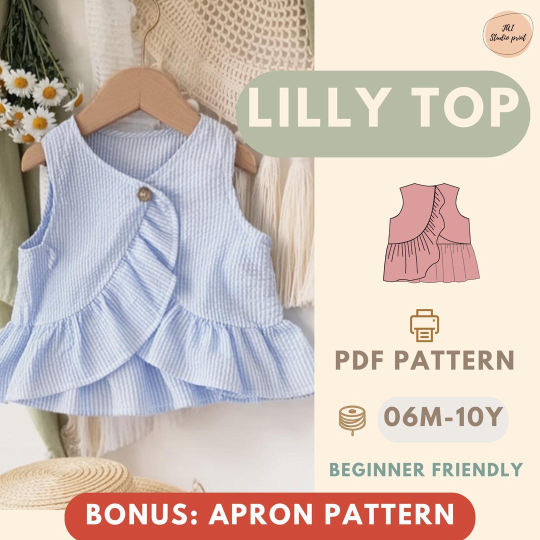 Top Sewing Pattern for Kids, Summer Top Pattern, Kids Pattern, Girl ...