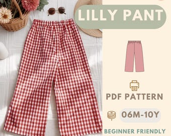 Patron de couture de pantalon pour enfants PDF, Patron de vêtements pour tout-petits adapté aux débutants Patron de pantalon pour enfant