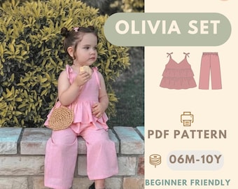 Kids Top and Pants Sewing Pattern PDF, Beginner Friendly Toddler Clothing Pattern Easy DIY Kids Outfit Pattern Top and Pants Pattern for Kid