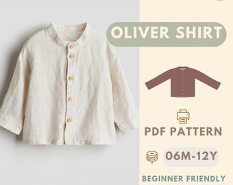 Shirt Sewing Pattern for Kids, Boy's Shirt Pattern, Kids Pattern, PDF Pattern, Beginner Pattern, Sewing Pattern Toddlers, Kids Shirt Pattern