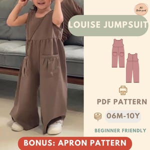 Kids jumsuit Sewing Pattern PDF, Beginner Friendly Toddler Clothing Pattern Easy DIY Kids Outfit Pattern jumsuits Pattern for Kid