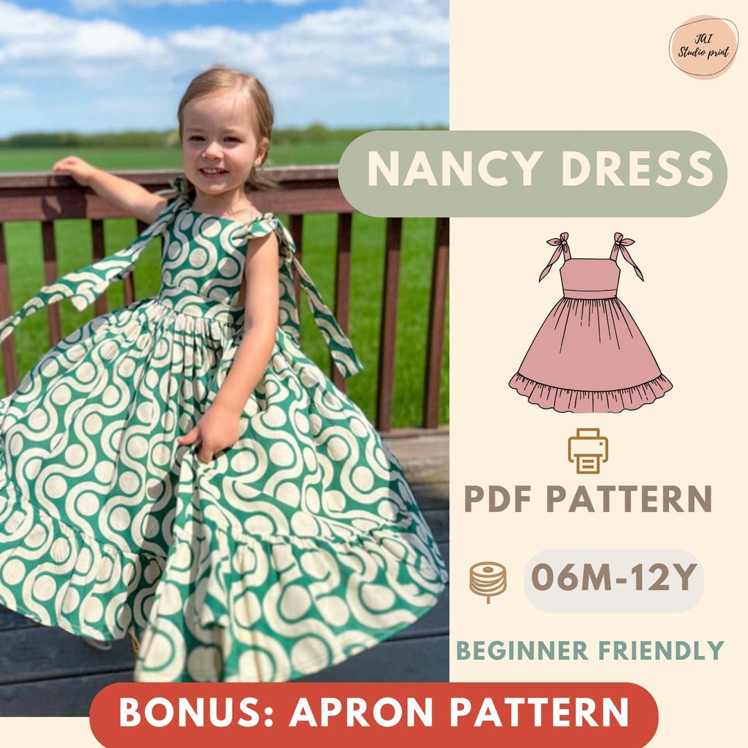 Patron de couture de robe de vacances d'été, patron pour enfants, joli ...