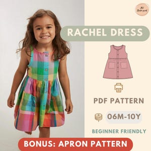 Summer Cute  Vacation Dress sewing pattern, Kids Pattern, Summer Dress Pattern, Beginner Pattern, Sewing Pattern Toddler,Baby Pattern
