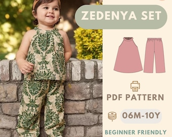 Kids Top and Pants Sewing Pattern PDF, Beginner Friendly Toddler Clothing Pattern Easy DIY Kids Outfit Pattern Top and Pants Pattern for Kid