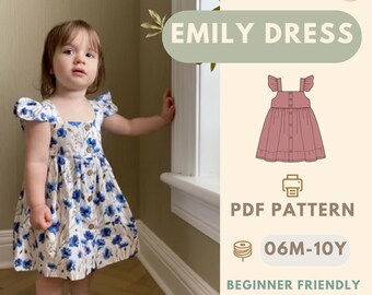 Summer Cute  Vacation Dress sewing pattern, Kids Pattern, Summer Dress Pattern, Beginner Pattern, Sewing Pattern Toddler,Baby Pattern