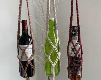 Porte-bouteille de vin en macramé/Porte-bouteille de vin/Cadeau de remerciement/Porte-bouteille de vin en macramé artisanal/Cadeau pour elle