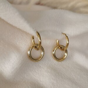 Pair of golden stainless steel earrings • Jewelery • Women's jewelry • Christmas gift idea • Golden earrings Maud model