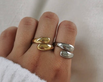 Verstellbarer Edelstahlring • Verstellbarer Ring • Weihnachtsgeschenkidee • Damenschmuck • Geburtstagsgeschenk • Siloé-Gold- oder Silbermodell