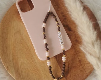 Customizable phone jewelry • Christmas gift idea • Jewelry • personalized gift • Personalized women's jewelry • Grigri • Brown