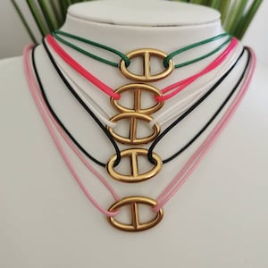 Collier maille marine Idée cadeau de Noël Bijoux femmes Nœud coulissant Acier inoxydable Coloris au choix Colliers personnalisés image 1