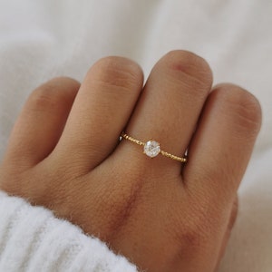 Adjustable stainless steel ring Adjustable ring Christmas gift idea Women's jewelry Birthday gift Fabulous gold model Blanc