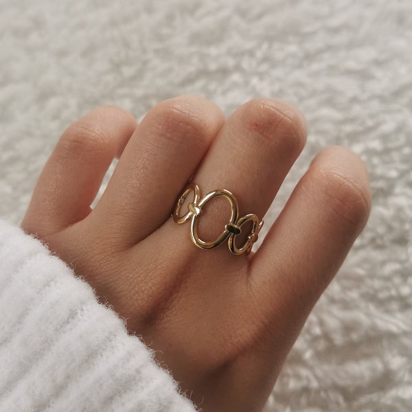 Adjustable stainless steel ring • Adjustable ring • Christmas gift idea • Women's jewelry • Birthday gift • Golden Alizea model