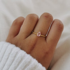 Bague acier inoxydable ajustable Bague réglable Idée cadeau de Noël Bijoux femmes Cadeau anniversaire Modèle Destiny doré Rose