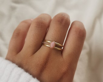 Adjustable golden stainless steel ring Pierre | Adjustable rings | Women's jewelry | Women's gift idea | Pony model