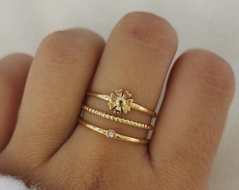 Verstellbarer goldener Edelstahlring • Verstellbarer Ring • Weihnachtsgeschenkidee • Damenschmuck • Geburtstagsgeschenk • Goldenes Gabrielle-Modell