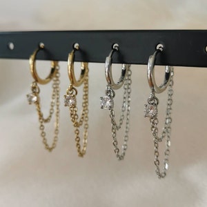Pair of golden stainless steel earrings • Jewelery • Women's jewelry • Christmas gift idea • Golden earrings Star model