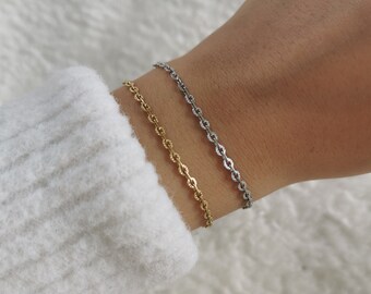 Bracelet chaîne dorée acier inoxydable • Idée cadeau de Noël • Bijoux femmes • Bracelet Handmade • Jewellery •