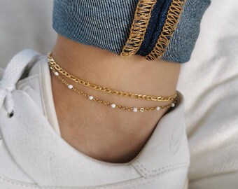 Gold stainless steel anklet • Handmade Jewelery • Christmas gift idea • Women’s jewelry • Birthday gift • Milos